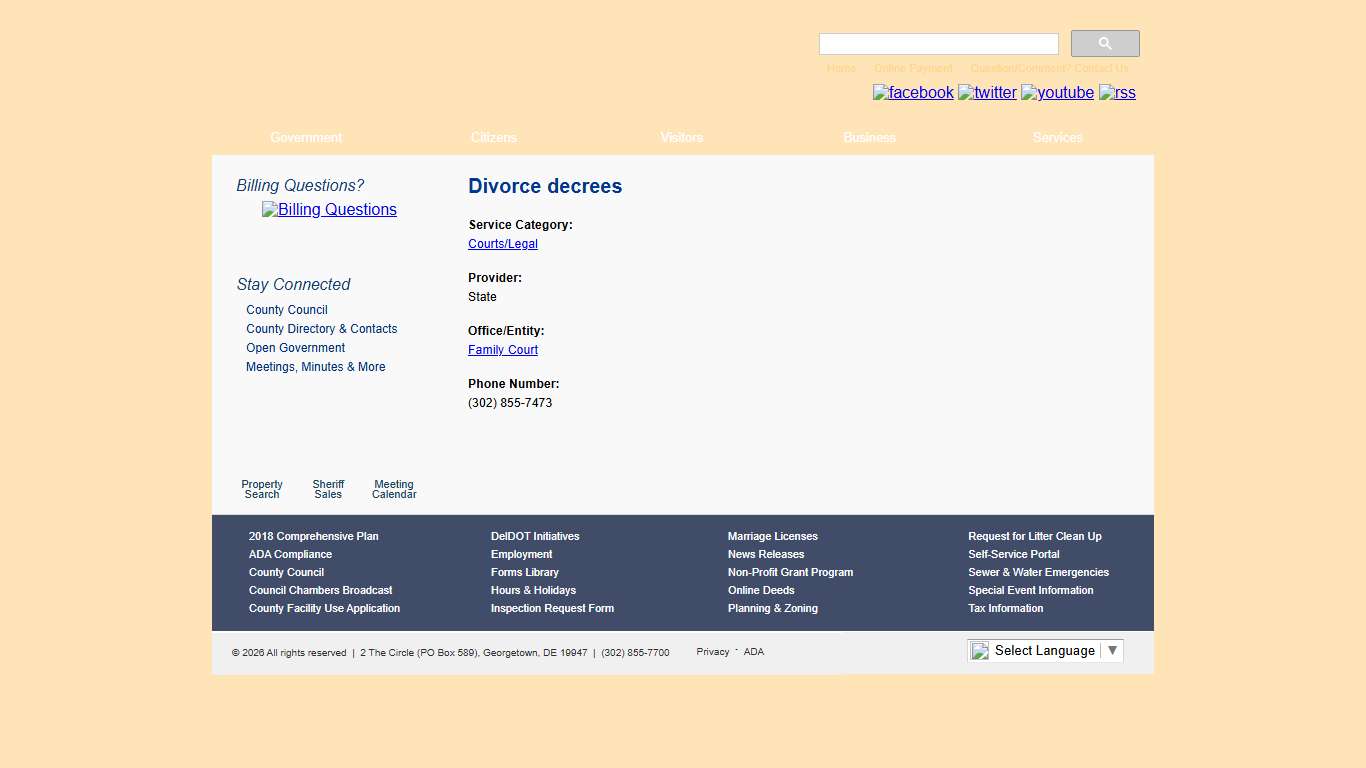 Divorce decrees | Sussex County