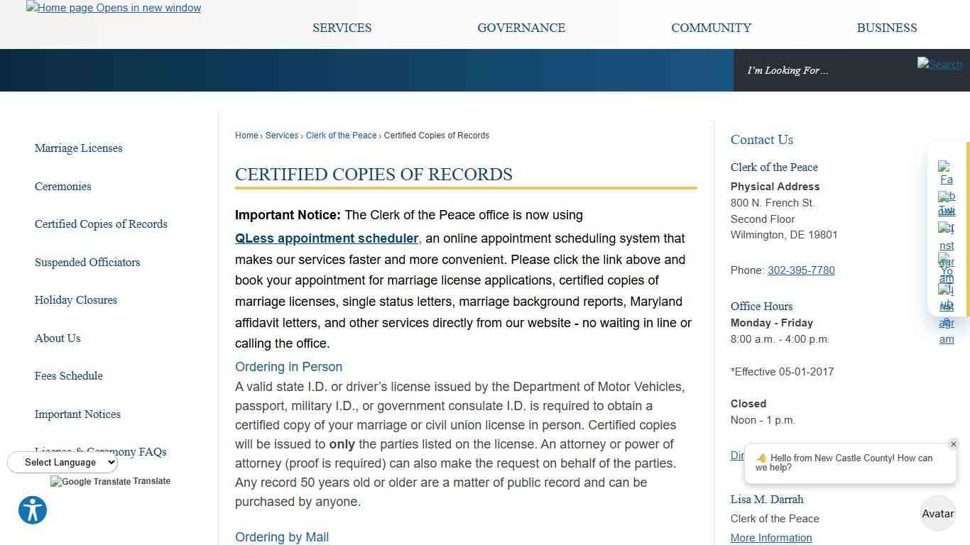 Certified Copies of Records | New Castle County, DE - Official Website